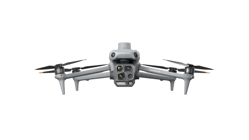 Gray drone with four propellers on a white background - DJi M4T Front Shot