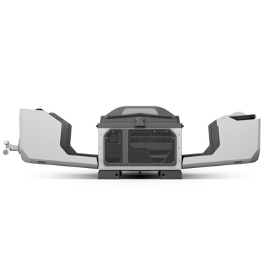 Side view of a DJI Dock 3 opened on a white background