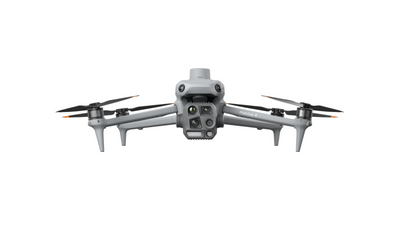 Gray drone with four propellers on a white background - DJi M4T Front Shot